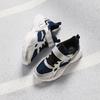 Anta Kids Synthetic Leather Fabric Trendy Versatile Lightweight Shock Absorbing Low Top Running Shoes Kids sneaker Sea-Blue Silver A12449977-1