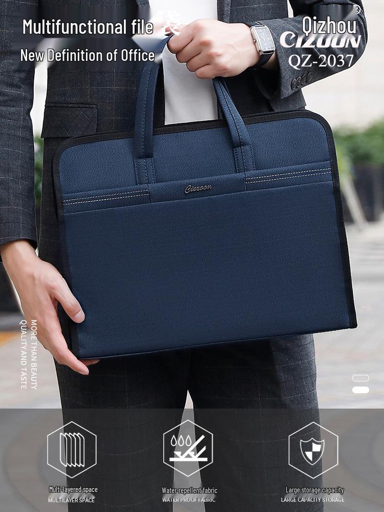 Men s Oxford Cloth Briefcase: Large Capacity Business Document Bag