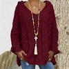 Women Fashion Loose Large Size Solid Color Hood Long Sleeves Sweater Tops
