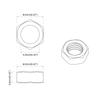 Hex Nut 12 Pcs Silver M6 Metal