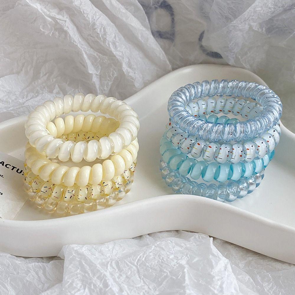 Headwear Spiral Cord Hair Ring Hair Rope Multicolor Telephone Wire  Hair Accessories
