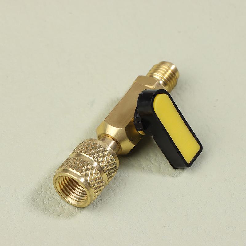 Klimatizační chladivo kulový ventil 1/4" Sae přímý uzavírací ventil pro R134A R410A R22 R12 plnicí hadice Ac chladivo