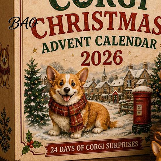Colección Caja de Cuenta Atrás Calendario de Adviento para Perros, Juego de Adornos Acrílicos Navideños de 24 Días con Juguetes en Miniatura, Figuras Miniaturas, Decoración para Colgar en el Árbol, Regalo