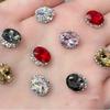3Pcs Water Drop Nail Art Charms 3D Nail Rhinestones Gems Crystal,3D Nail Art Decorations Metal Nail Studs Nail Jewelry