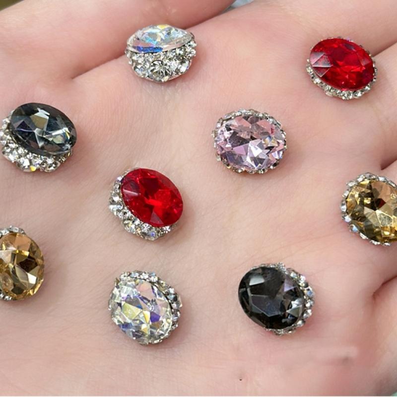 3Pcs Water Drop Nail Art Charms 3D Nail Rhinestones Gems Crystal,3D Nail Art Decorations Metal Nail Studs Nail Jewelry