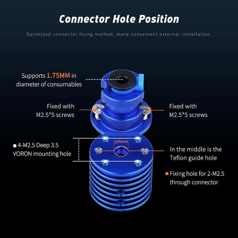 24 V 48 W Verbessertes Rapid Heat V6 Hotend Bimetall Heatbreak Keramik-Heizkerne Flow für 1,75 mm Filament 3D-Drucker