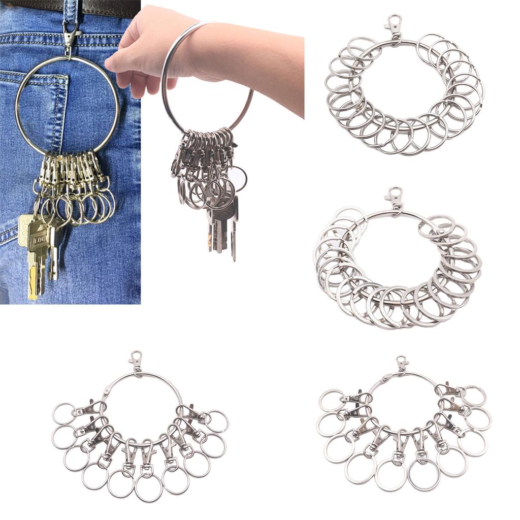 Large Round Hoop Key Rings Organizer with Lobster Clasp Portable Metal Ring Key Holder Key Accessories Easy To Use