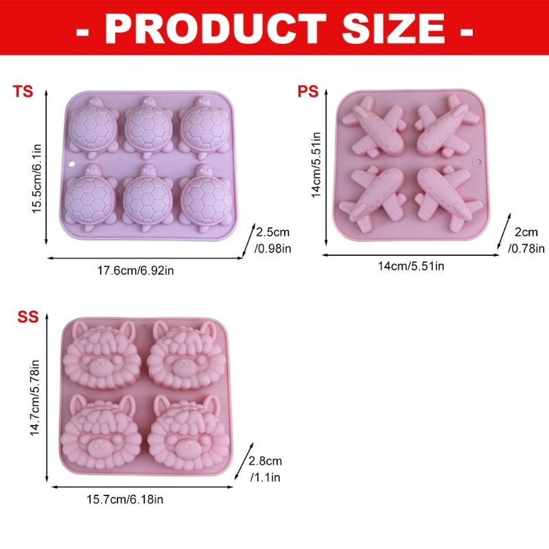 Set Of 4 Silicone Baking Molds Heat Resistant Nonstick Cake Molds For Easy Releases And Creative Designs Dishwasher Safe