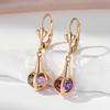 Kinel Multi Color Zircon Long Dangle Earrings For Women Luxury Rose Gold Color Bride Wedding Jewelry