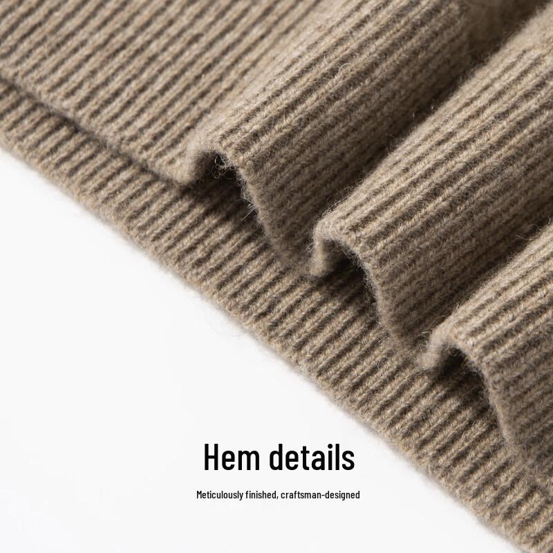 Hodo Men's Cashmere-Blend Thickened Crewneck Knit Sweater