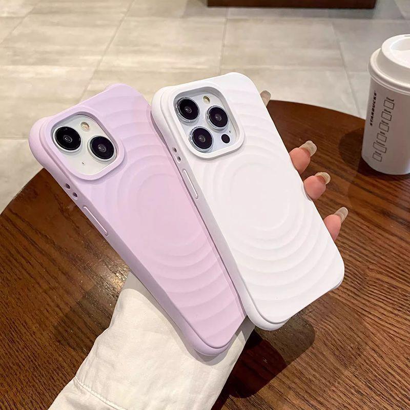 Wave Magnetic Anti-Fall Phone Case for Apple 17 Pro Max, 16, 15 Pro - Solid Color