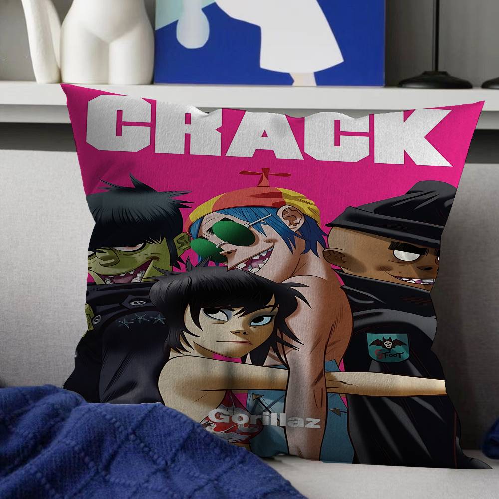 Band G-Gorillaz Music Lucky Dragon Pillow Cover Sofa Cushion Cover Home Room Decoration Children Gift