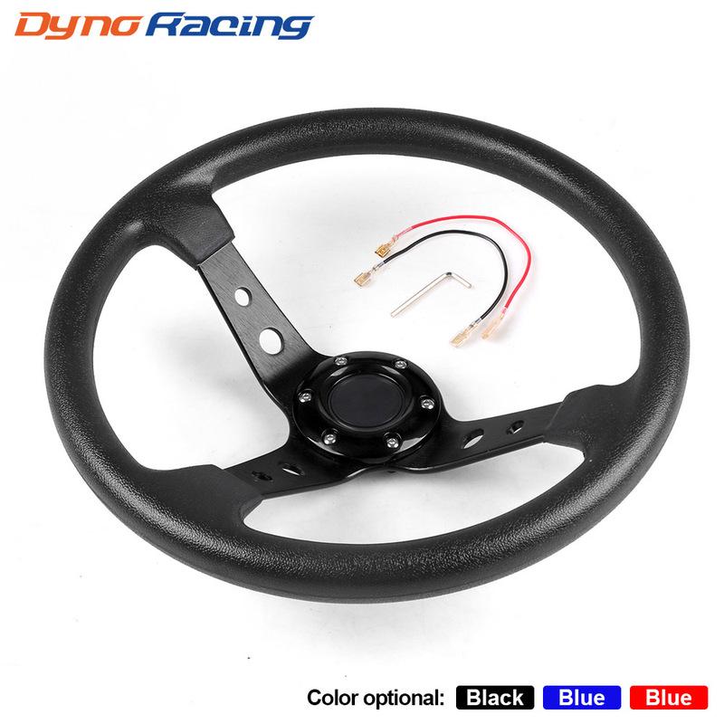 14inch 350mm PU Leather Car Racing Steering Wheel Aluminum Alloy Deep Dish Sport Drifting Universal Wheel