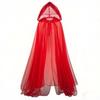 Dress Up Women Halloween Costume Lace Up Hooded Cloak Funny Mesh Ghost Cloak  Children