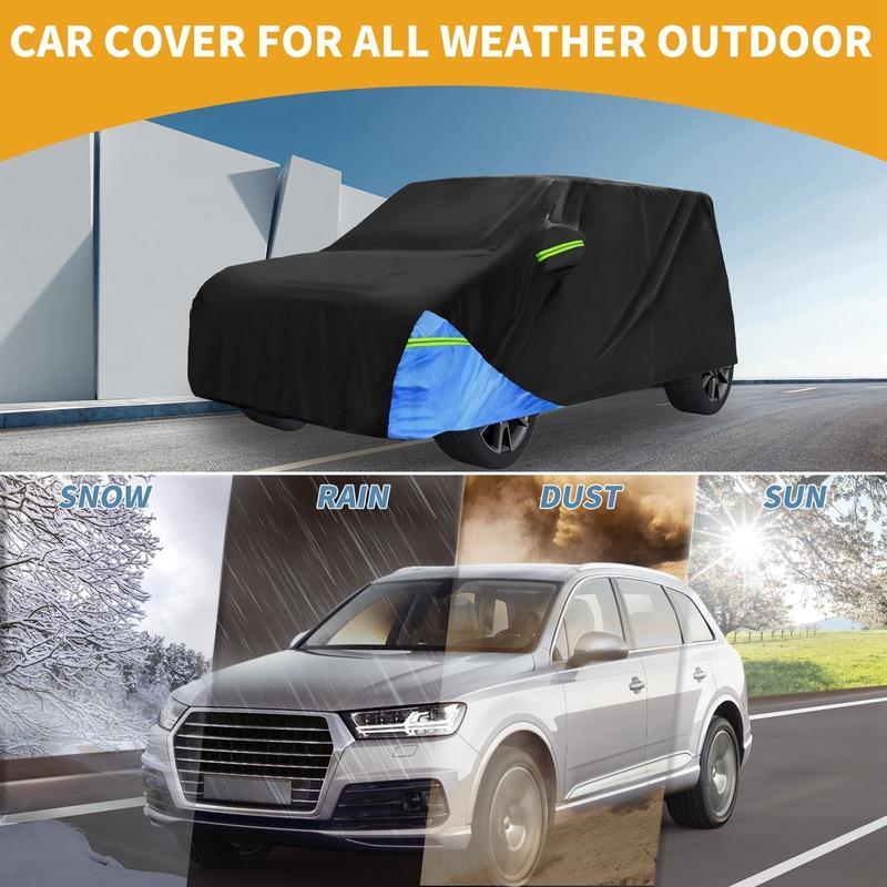 Motoforti Waterproof Car Cover Car Outdoor Full Car Cover for Kia Soul 210DBlack Blue with Door Zipper All Weather