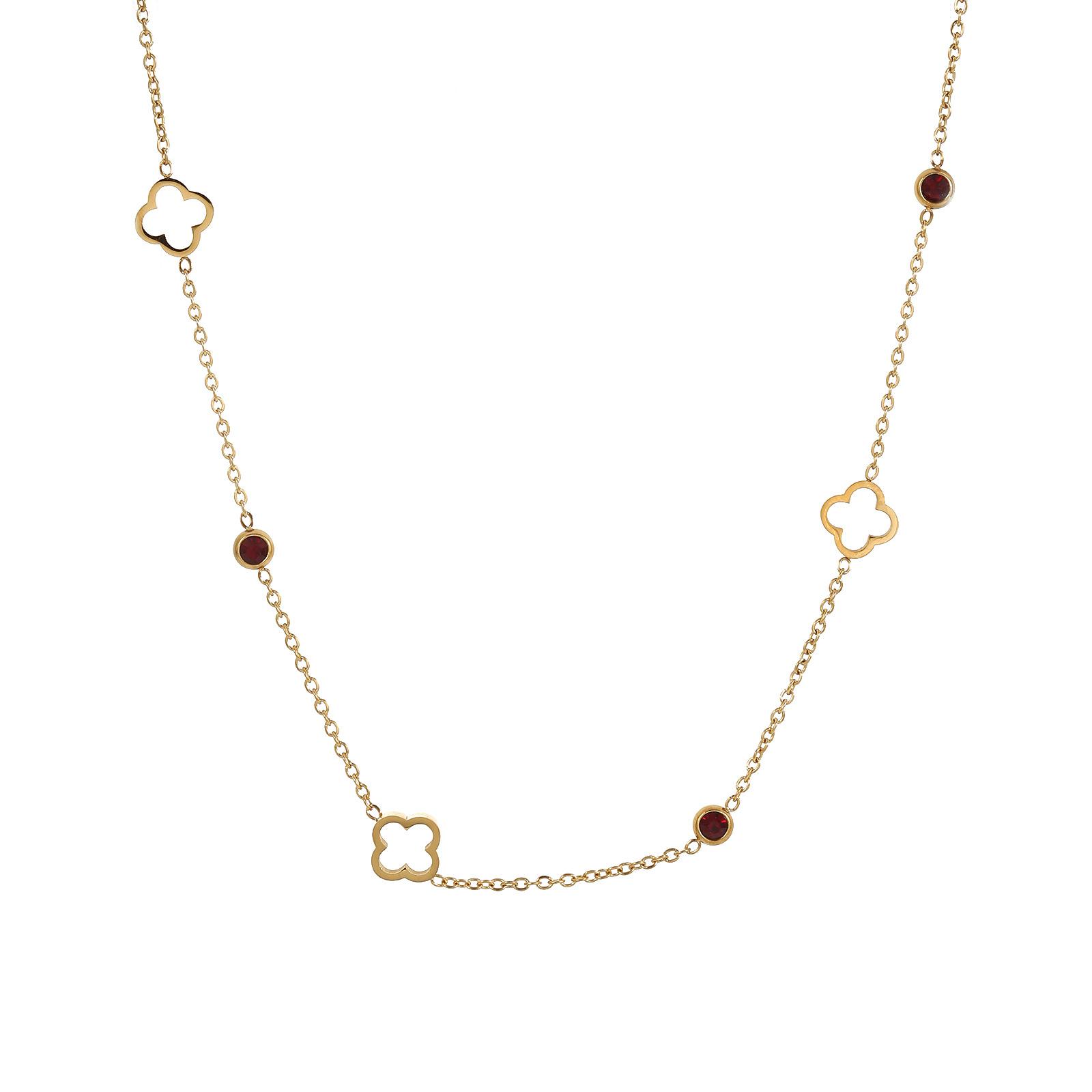 

Ожерелье с четырехлистным клевером из циркона, не выцветает, простое, легкое, роскошное ожерелье, изысканный дизайн, цепочка на ключицу