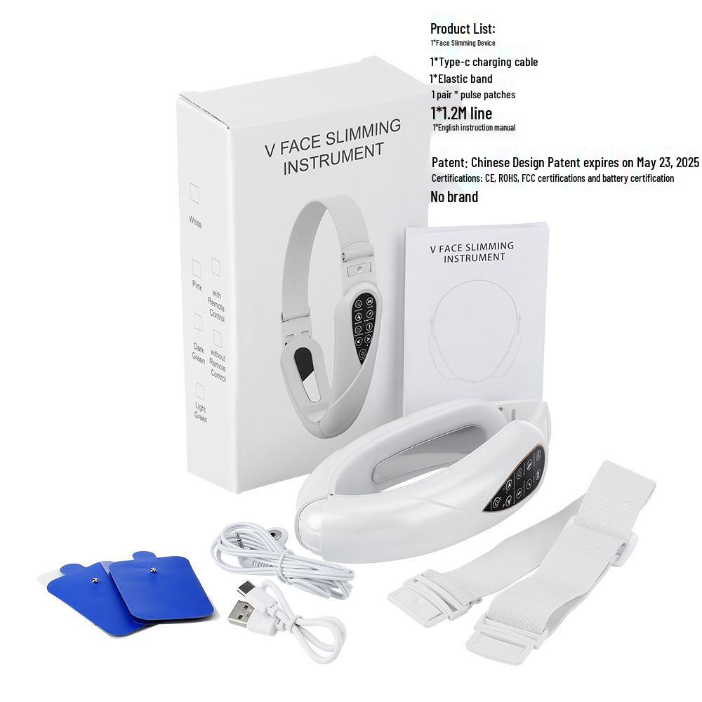 EMS V-Face Microcurrent Pulse Massager with Remote Control and Color Light - Five Modes for Firming and Lifting
