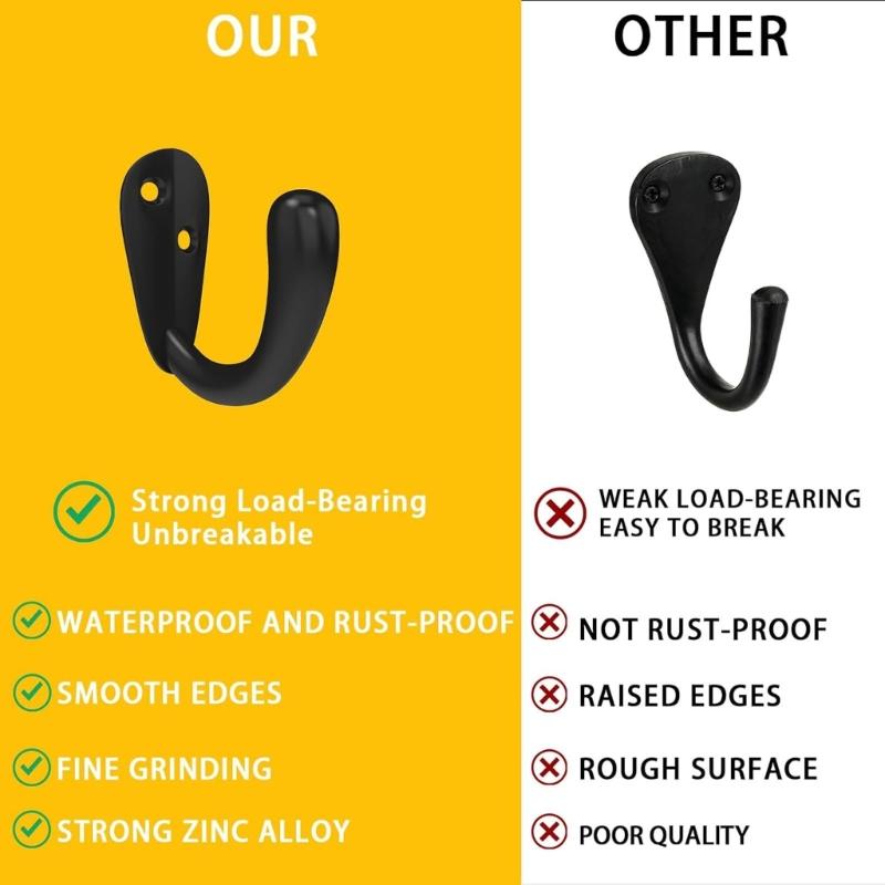 Pack of 20 Zinc Alloy Wall Hook Sturdy Waterproof Rustproof Ideal for Multipurpose Use in Any Room for Jackets Robes Bags