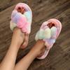 Crossed plush slippers autumn and winter open-toed home slippers cotton slippers fashion
