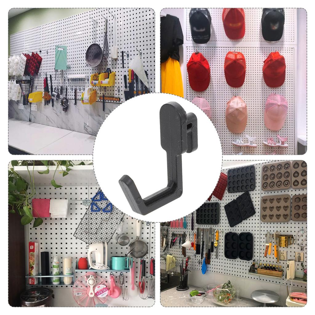 20 Pezzi Gancio per Pannello Perforato Forma a J Plastica Robusta Organizer Espositore Stoccaggio Gancio per Scaffale Officina Appendiabiti per Scaffale Garage