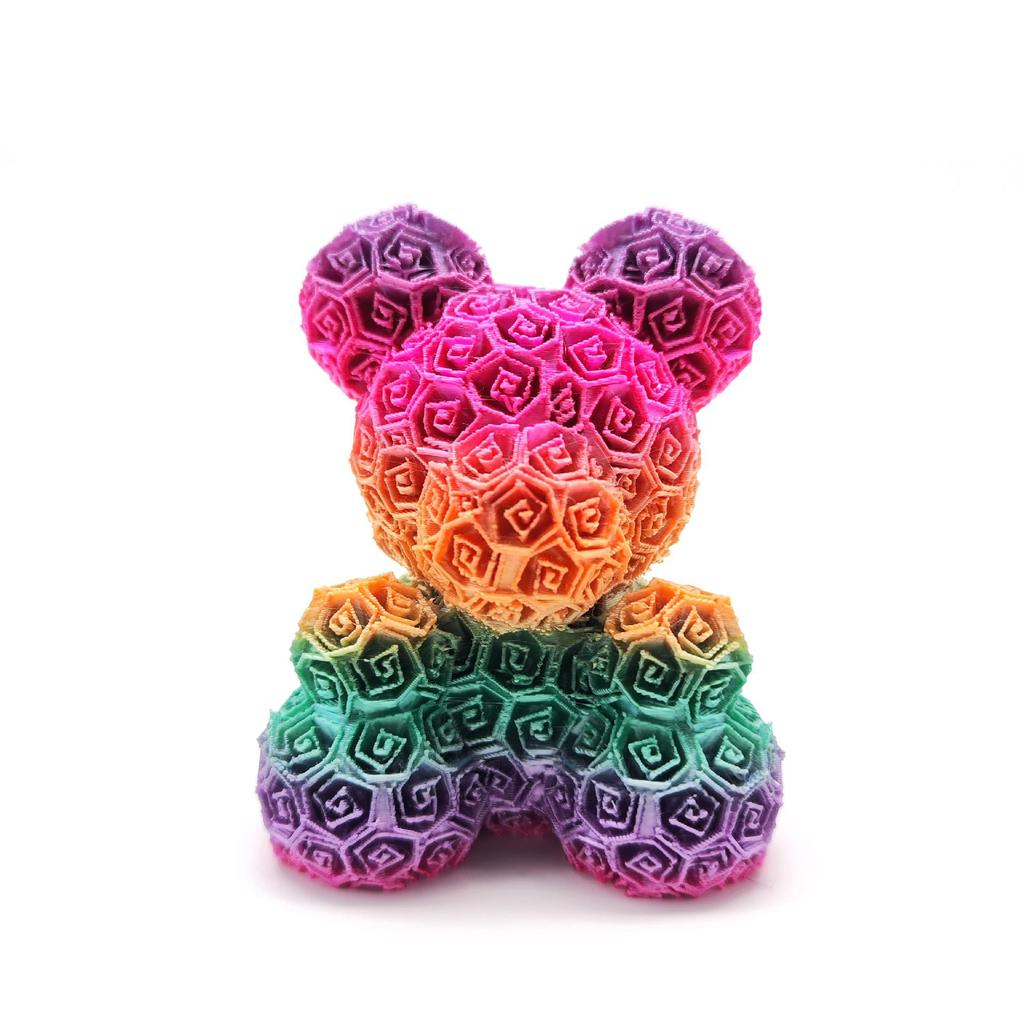 3D Printed Rose Bear Desktop Ornament - Valentine's Day or Birthday Gift Souvenir