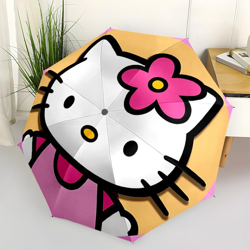 1pc Hello Kitty Automatic Umbrella 8-Bone Design Compact Gear for Outdoor Travel, Perfect Helloween Chrismas Gift for Friends or Family y250903196