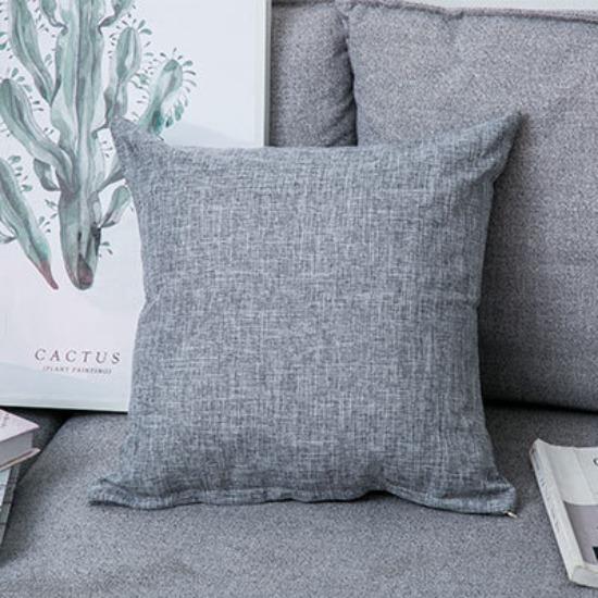 

Nordic Linen Solid Color Simple Throw Pillow Cover Sofa Cushion Office Car Cushion Cover Home double-sided pattern 45x45cm темно-сірий