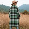 Damen Woll-Karo-Trenchcoat für Herbst Winter