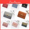 Fashionable Korean-style Women's Wallet With Metal Elements, 2 Folds And Convenient Cover-opening Design