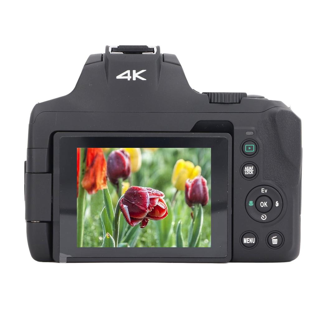 4K digitální fotoaparát 64MP 3palcový 180° výklopný displej 12x zoom stabilizace obrazu WIFI Vloggingová kamera pro turistiku