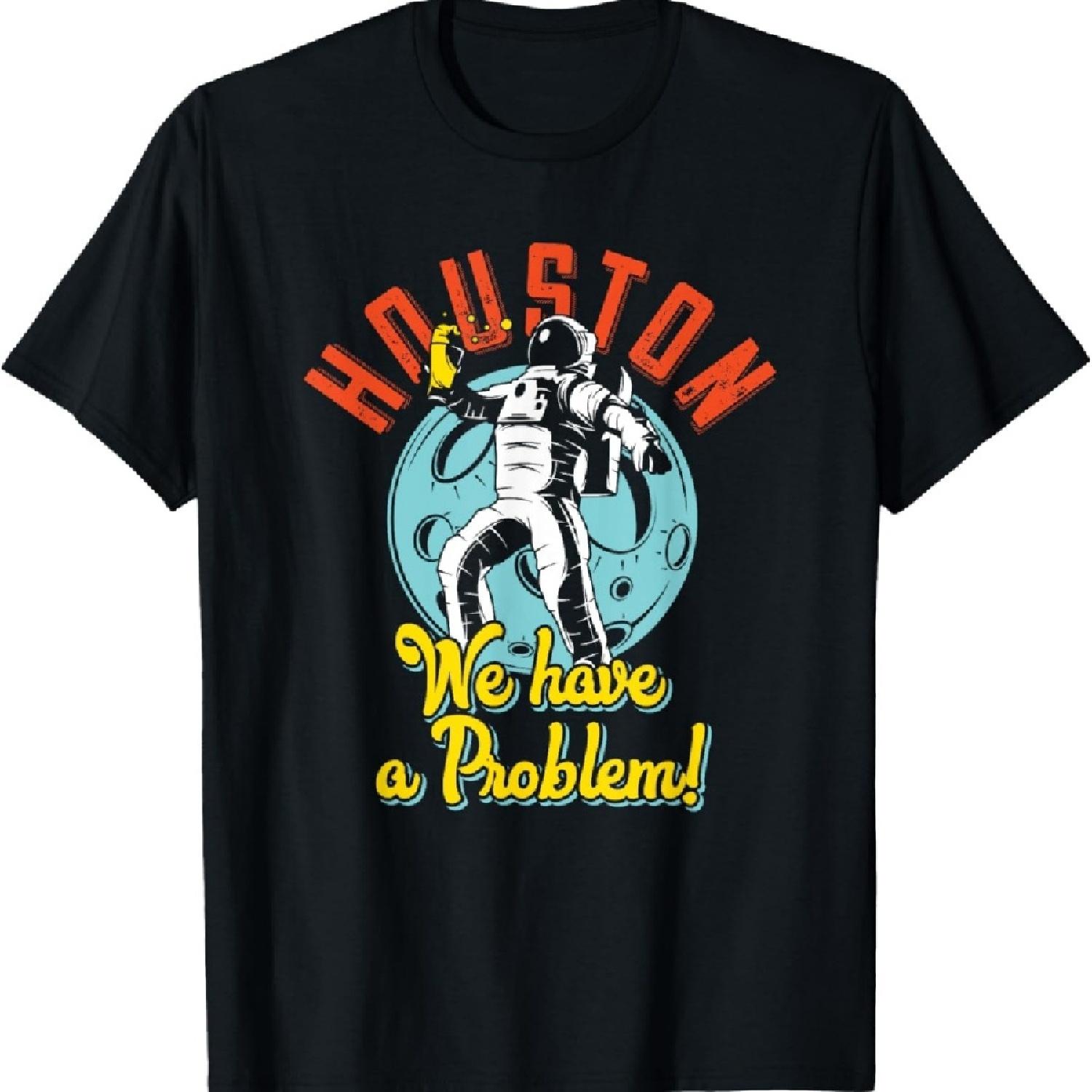 

Houston We Have A Problem Funny Space Person T-Shirt XXXXXL чорний