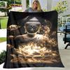 3D Šákjamuni Buddha Guanyin Bódhisattva Buddhismus Víra Náboženství Deka Měkká deka pro domácnost Modlete se Ložnice Postele na pohovku