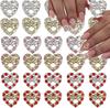 Valentine's Day 520 Nail Art: Heart-Shaped Rhinestone Red & Pink Accessories.