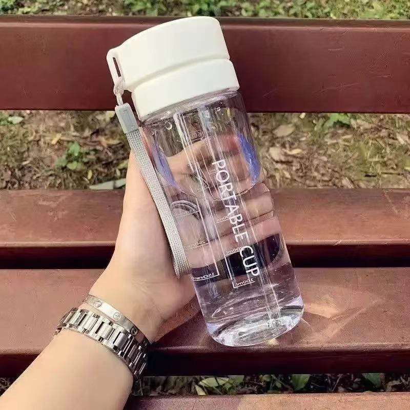 Water bottle double cover frosted plastic cup large capacity with tea leak sports kettle outdoor portable with lifting rope cup wholesale