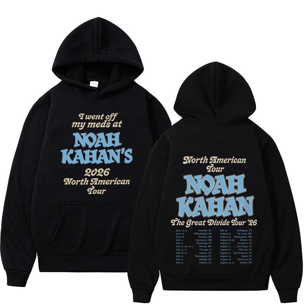 Noah Kahan The Great Divide Tour Grafická mikina Pánská Dámská Vintage Pulovr Dlouhý rukáv Ležérní Hip-hop Móda Mikiny