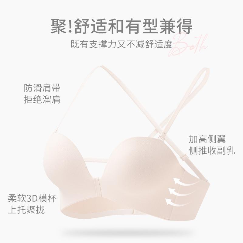non-slip seamless bra small breasts show large cross back underwear gather and close secondary breasts comfortable thin breathable text