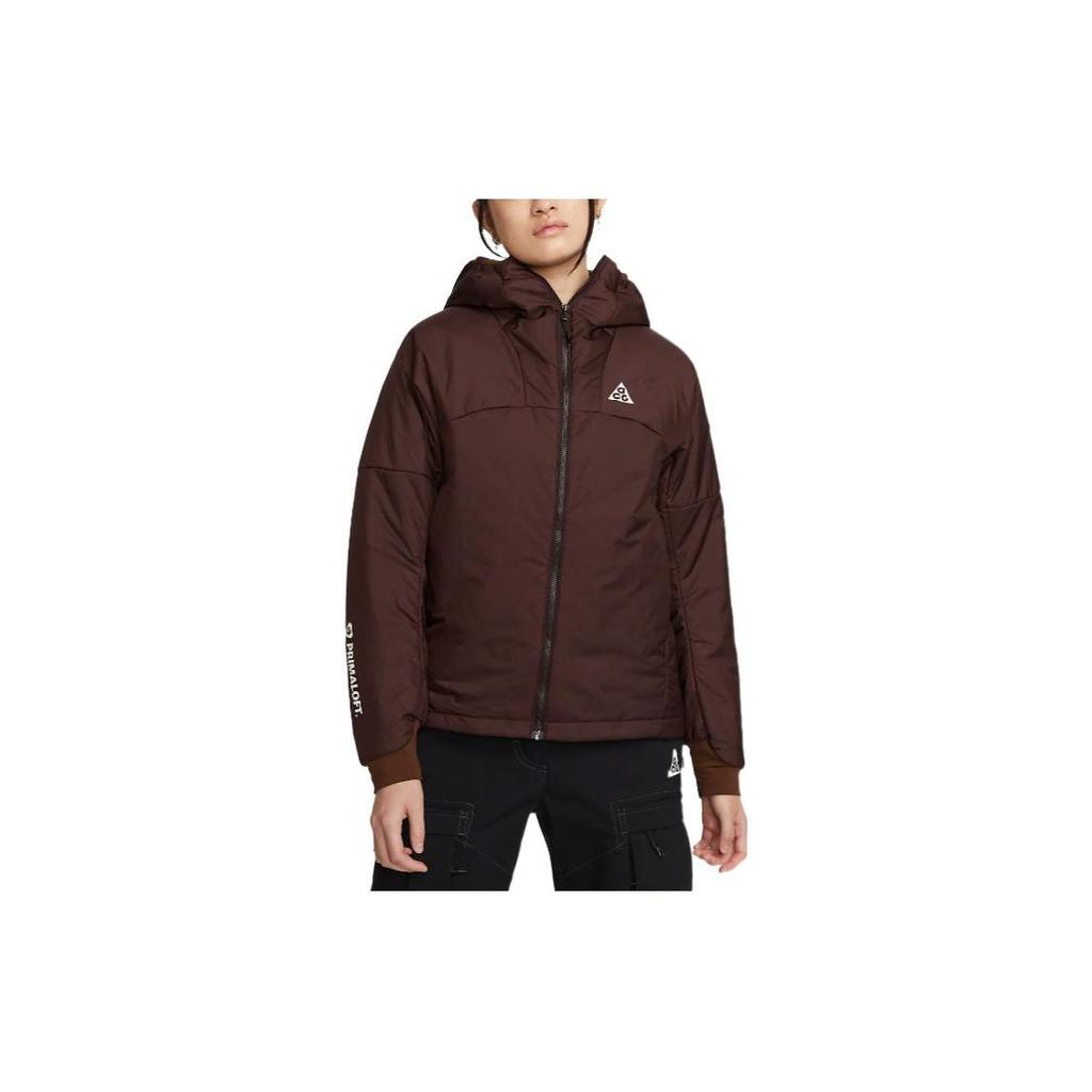 Nike Solid Casual Mini Logo Hooded Zip Jacket Women Outerwear Burgundy DQ5841-203