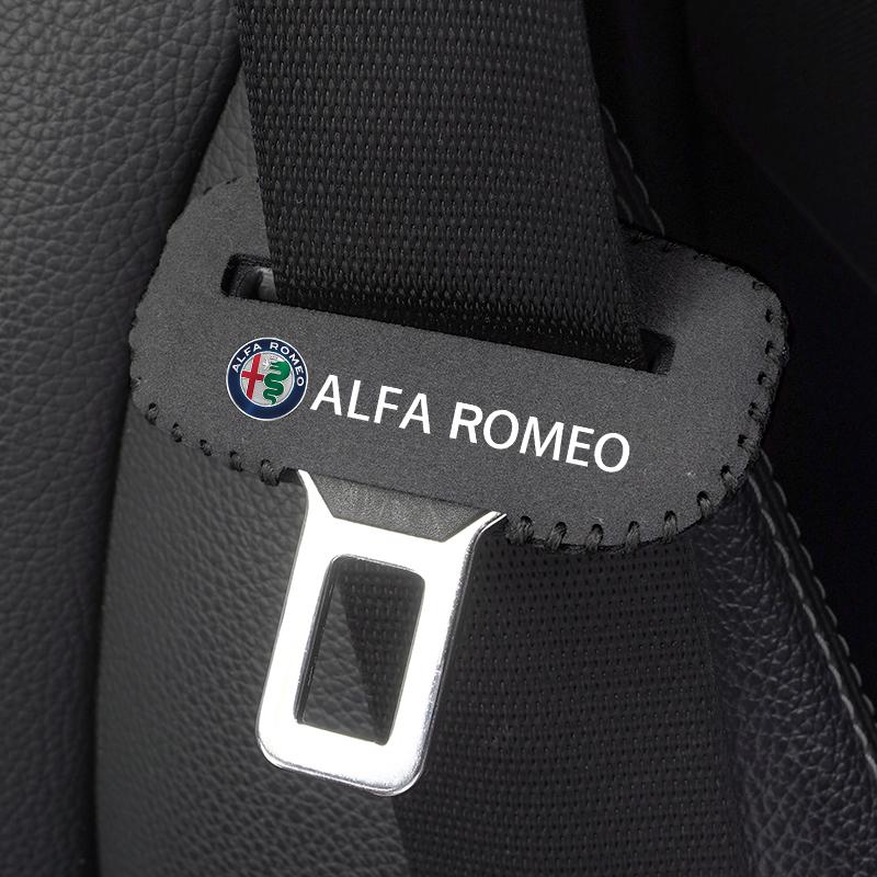 For Alfa Romeo 2Pcs Car Decorative Accessories seat belts Seat Safety Belt Buckle Cover For Alfa Romeo 156 159 147 4C 8C 166 Giu