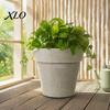 Sun Proof Anti Aging Plant Containers Round Large Planter with Drainage Hole, 12 Inch Dia Stone-Look Flower Thickened Durable Pots for Office