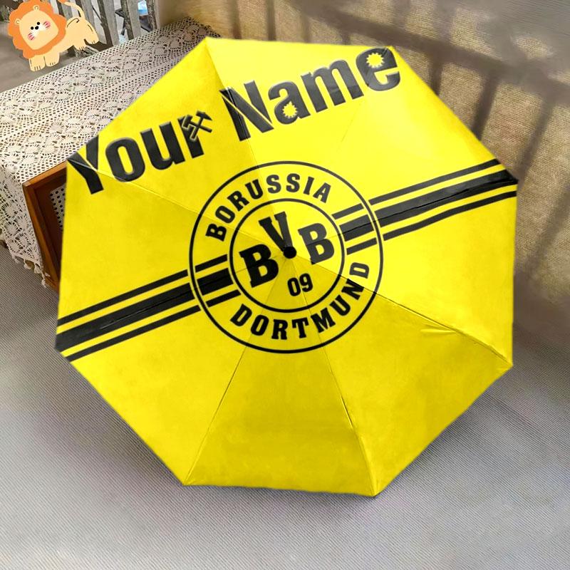 1 Stück Automatischer Faltregenschirm - Borussia Individuelles Namensmuster, Tragbares & Faltbares Design mit 8 Speichen, Weihnachts-Geburtstagsgeschenke