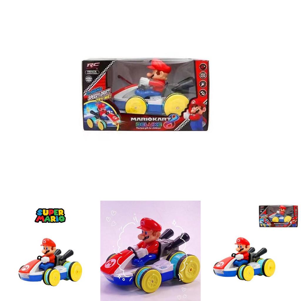 Mario Remote Control Car Cool Stunt Vehicle With Lights And Music Super Mario Kart Toy Plastic)