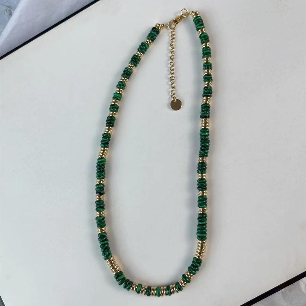 Colorful Semi-Precious Stone Beaded Necklace - Handmade Vintage Clavicle Chain with Optional Multi-Color Design
