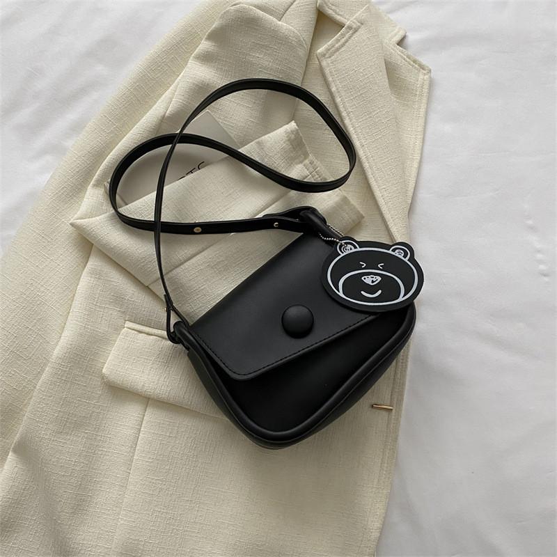 Trendy Street Style Pu Leather Small Shoulder Crossbody Bag With Magnetic Closure чёрный