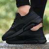 New shoes men's shoes fly-woven mesh sneakers black lace-up light and breathable men's shoes