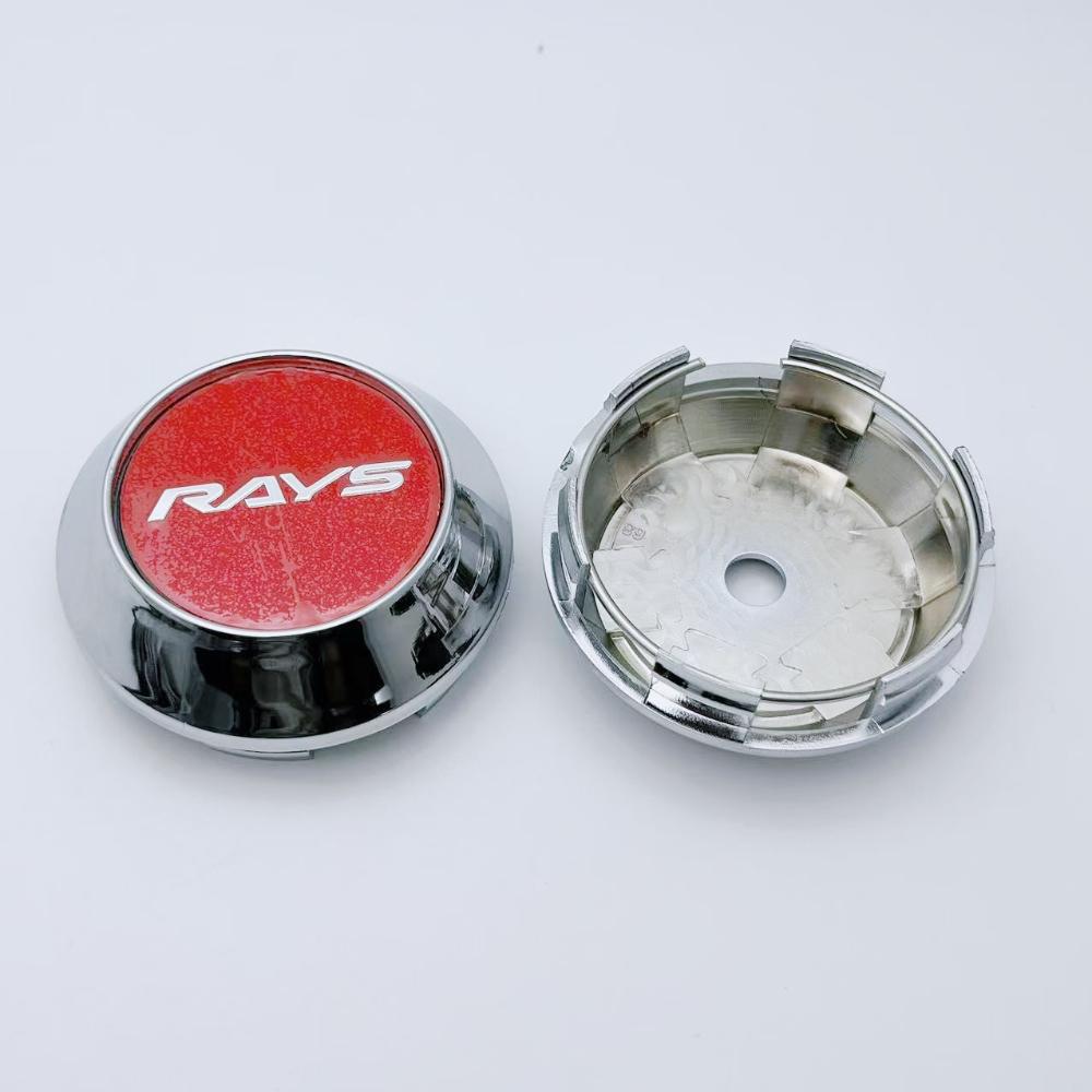 4pcs 60mm 64mm 65mm 68mm 69mm Rays Logo Emblem Car Wheel Center Caps Accessories for RAYS Wheels Hub Rim Hubcaps Cover Replace