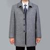 Men's Autumn and Winter Medium-length Solid Color Jacket Business Casual Slim Windbreaker