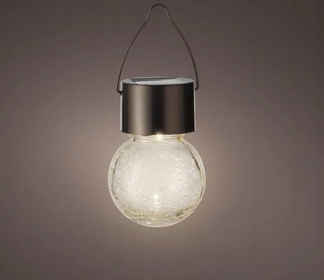 Zonne-hangende glazen tuinfakkel 9x6 cm