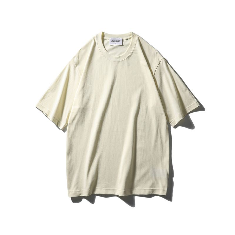 American Heavy Weight Heavy Weight Short Sleeve T-Shirt Men 2024 New Arrival Fashion Trendy Brand Summer Export Export White T-shirt