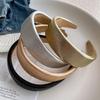 Shiny Gold Hair Hoop Wide Retro Headwear Fashion Leather Hairbands  Hair Accessories