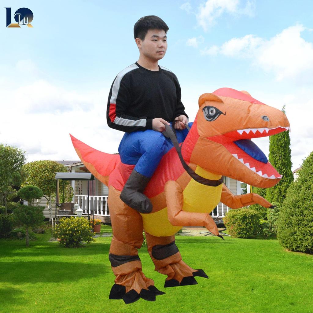 Inflatable Orange T-Rex Costume for Party & Cosplay